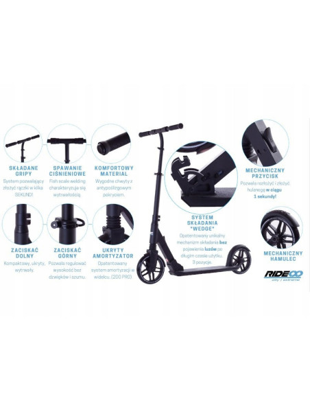 Hulajnoga Rideoo 120 LED Mint