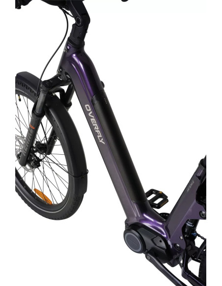 Rower elektryczny Overfly Artemis 17" + GPS | Fioletowy