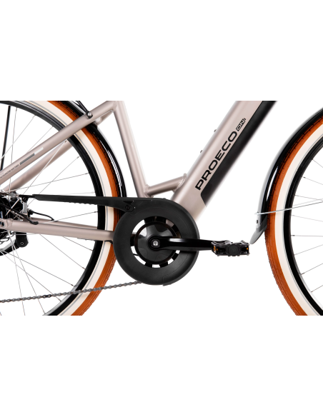 Rower elektryczny PROECO WAVE BF 1.0 R 504WH | Szampański + kosz