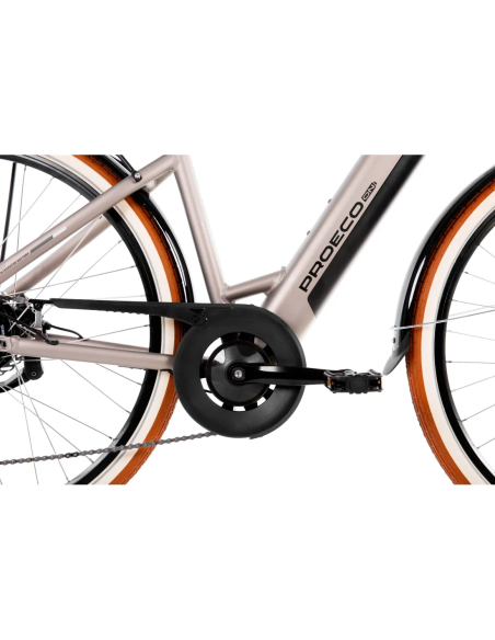 Rower elektryczny PROECO WAVE AN 1.0 504WH | Szampański + kosz