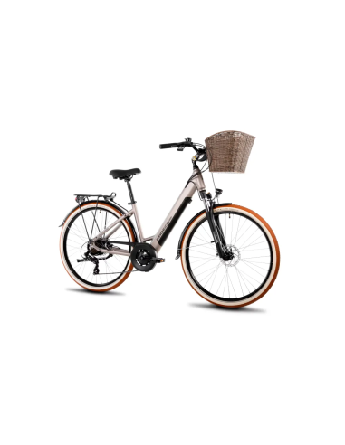 Rower elektryczny PROECO WAVE AN 1.0 504WH | Szampański + kosz