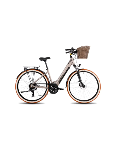 Rower elektryczny PROECO WAVE AN 1.0 504WH | Szampański + kosz