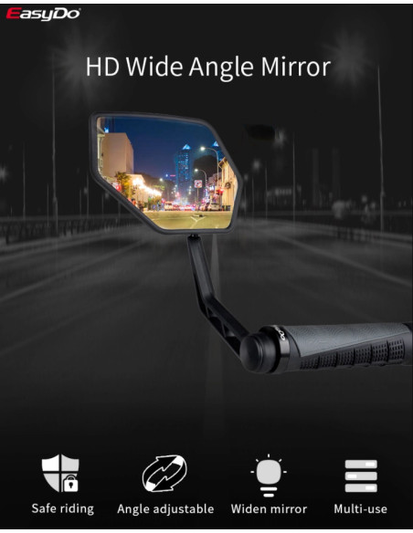 Lusterko rowerowe EasyDo RM02 90x120 mm