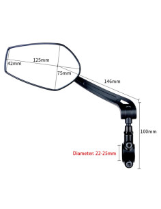 Lusterko rowerowe EasyDo RM03 75x125 mm