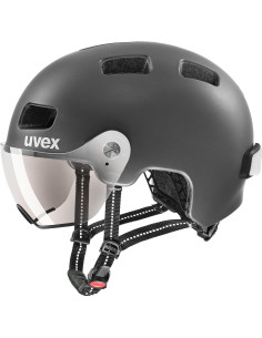 Kask rowerowy Uvex Rush Visor Black-Silver Mat