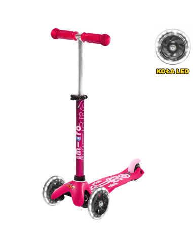 Hulajnoga Mini Micro Deluxe Różowa (Pink) LED