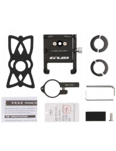 Aluminiowy Uchwyt na telefon GUB PRO 7 w kolorze czarnym