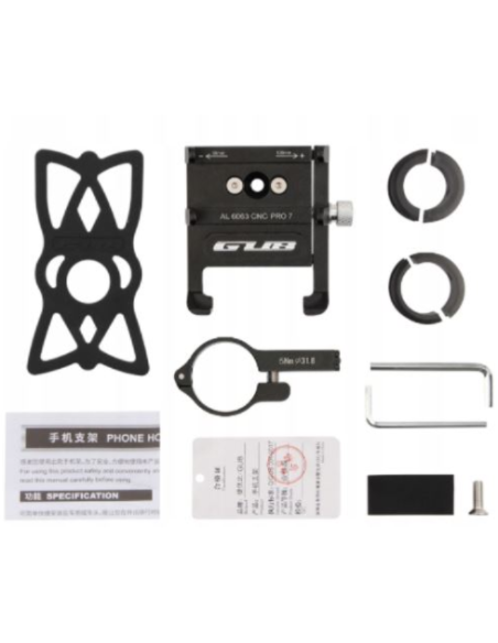 Aluminiowy Uchwyt na telefon GUB PRO 7 w kolorze czarnym