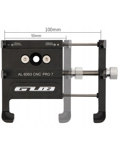 Aluminiowy Uchwyt na telefon GUB PRO 7 w kolorze czarnym