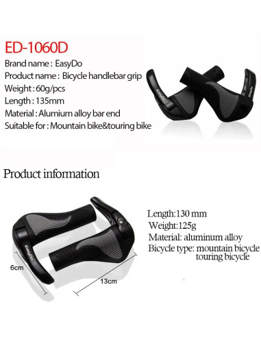 Gripy rowerowe z rogami EasyDo EGS-B1