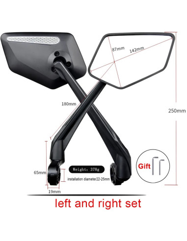 Lusterko rowerowe EasyDo RM08 72x140 mm