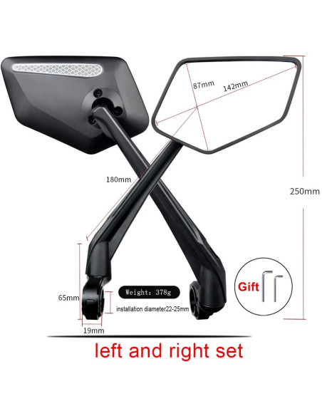 Lusterko rowerowe EasyDo RM08 72x140 mm