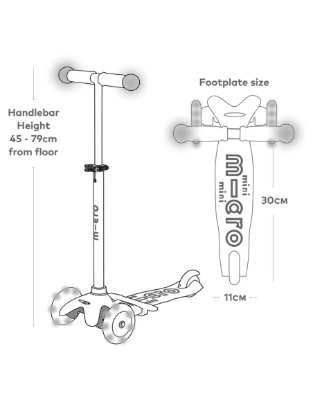 Hulajnoga Micro Mini2Grow Magic LED Pink