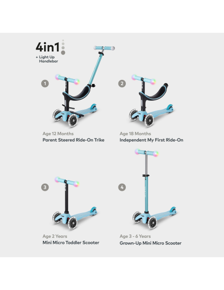 Hulajnoga Micro Mini2Grow Magic LED Pink