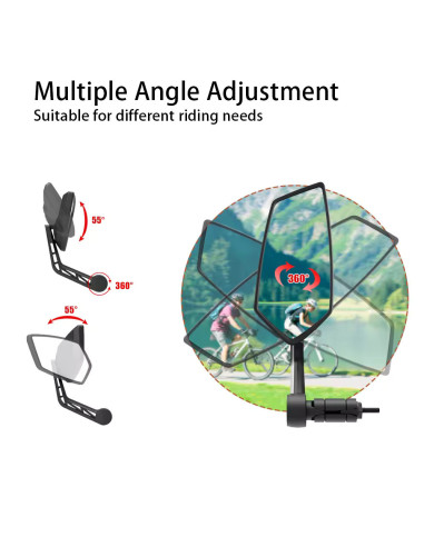 Lusterko rowerowe EasyDo RM12E 65x150 mm