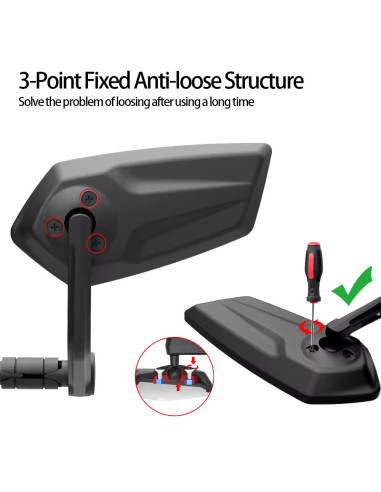 Lusterko rowerowe EasyDo RM12E 65x150 mm